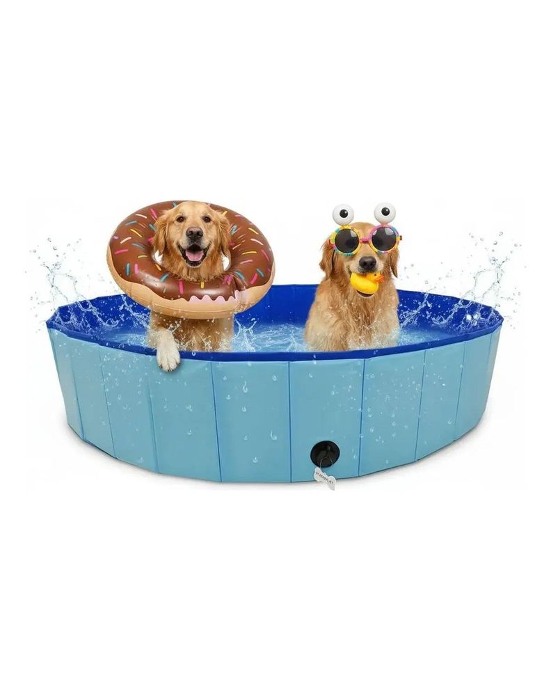 Piscina Para Perros Plegable Verano Mascotas 160x30
