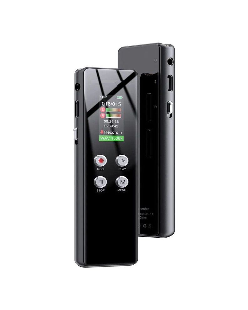 LABG Grabador de voz digital V01 de 64 GB color negro