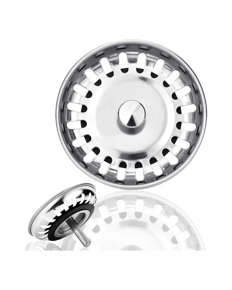 Tapon Metalico Colador Lavaplatos Fregadero Plateado