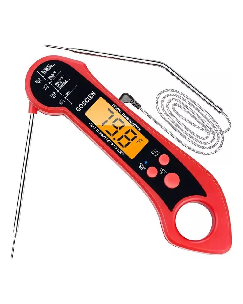 Termómetro Digital De Carne De Doble Sonda Con Alarma