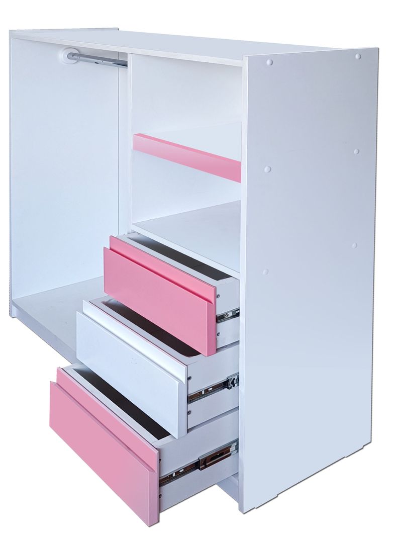 Mini Closet Montessori Minimal Rosado Blanco Rosado-1