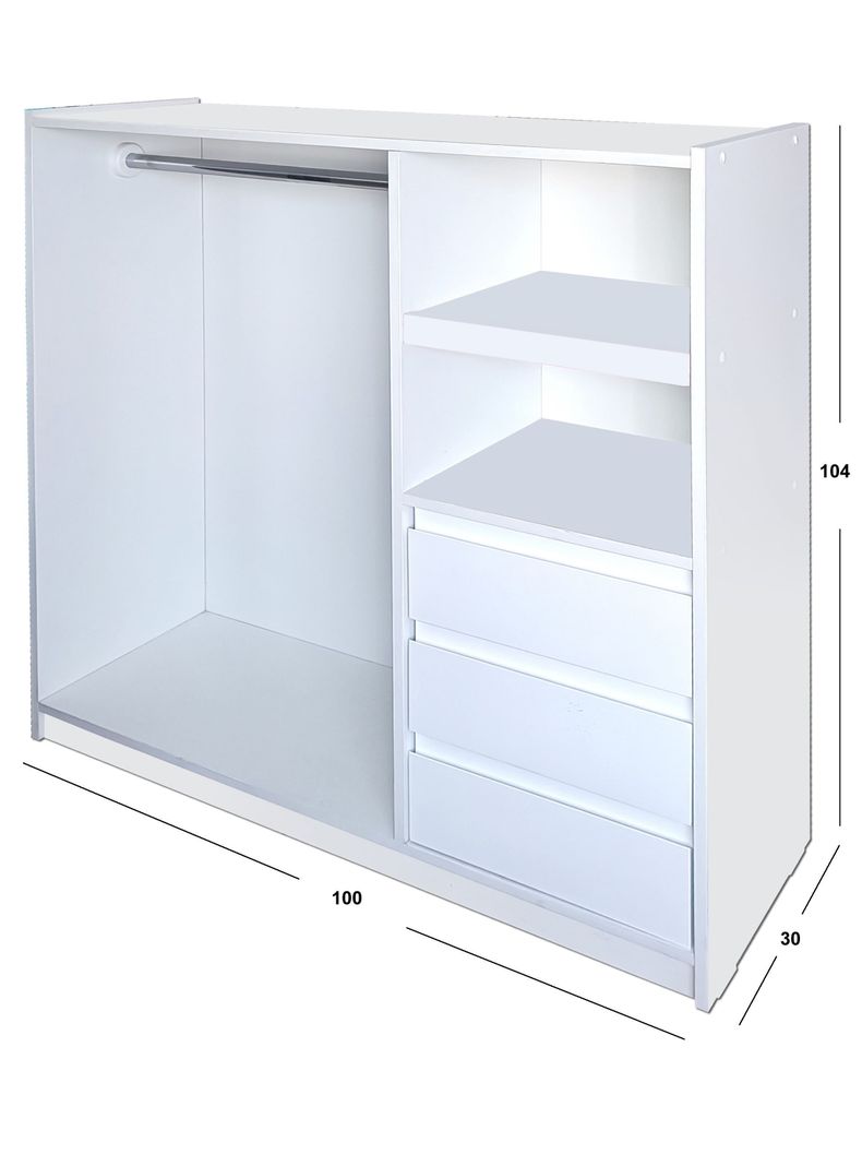Mini Closet Montessori Minimal Blanco X3-2