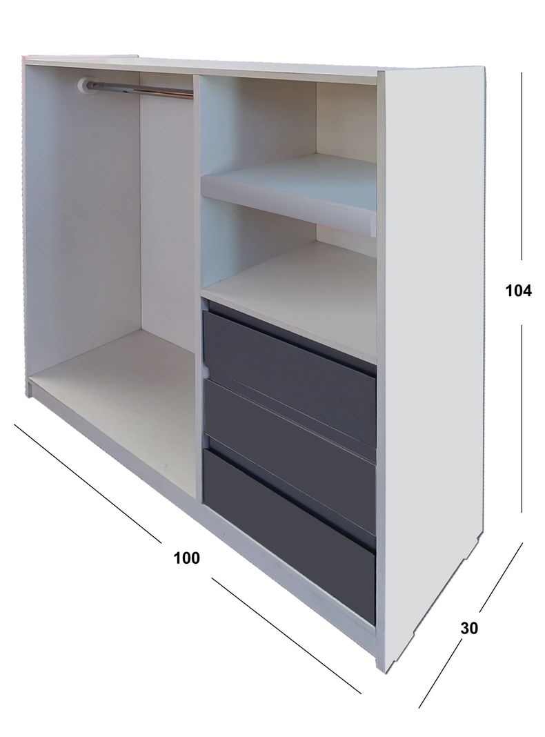 Mini Closet Montessori Minimal Grafito X 3-3