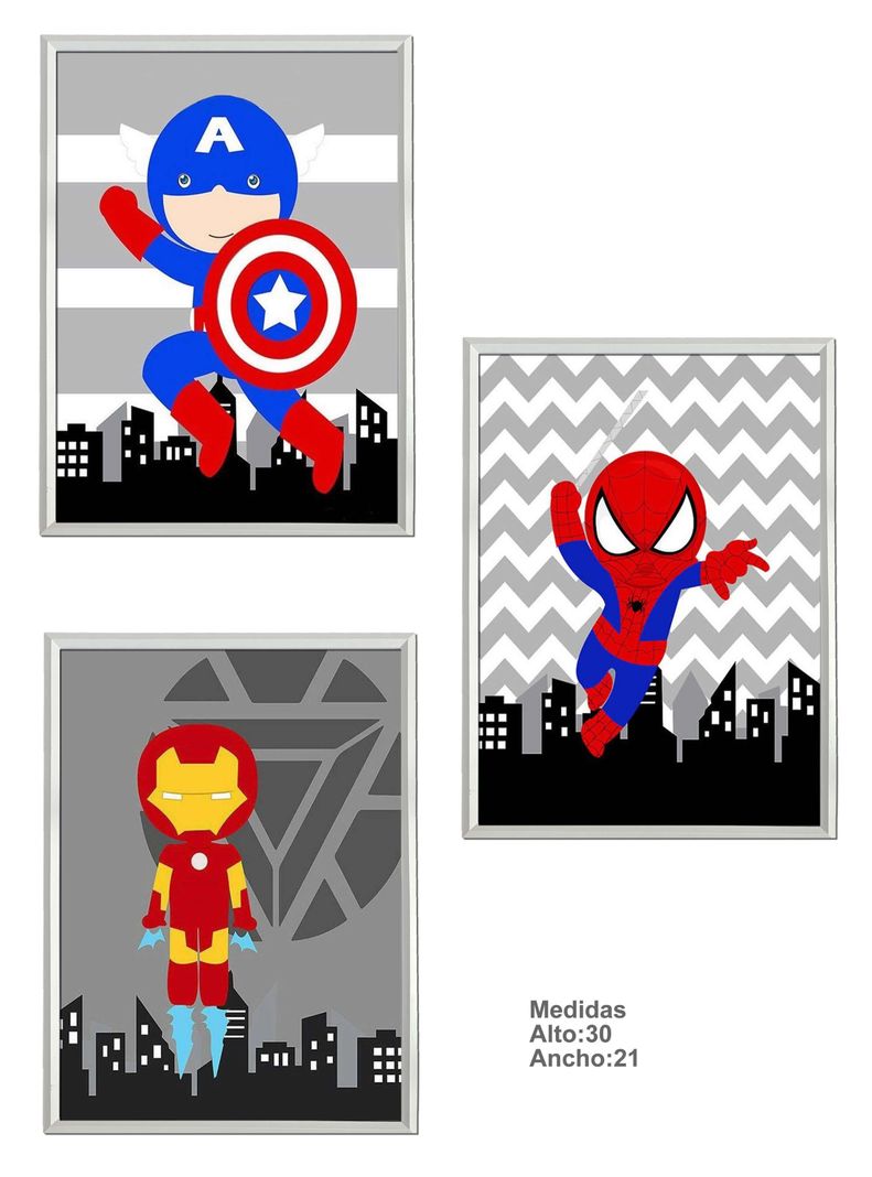 Set Cuadro Infantil Superheroes Marvel-0
