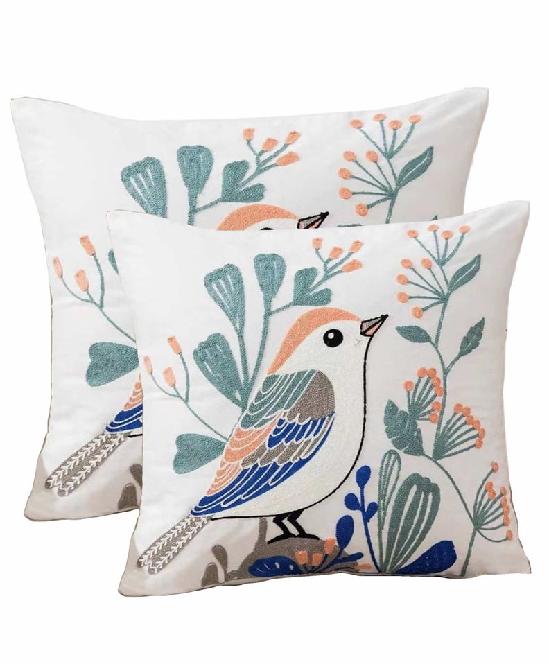 2 Fundas Bordado - Pajarito