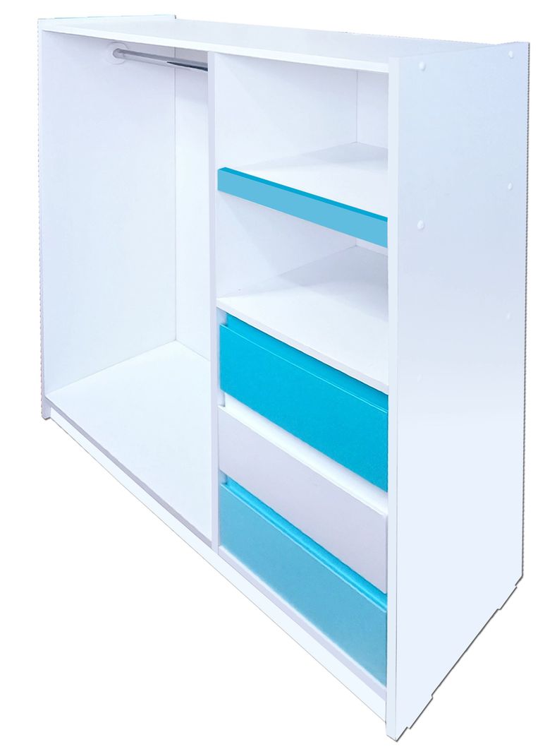 Mini Closet Montessori Minimal Calipso Blanco Celeste-3