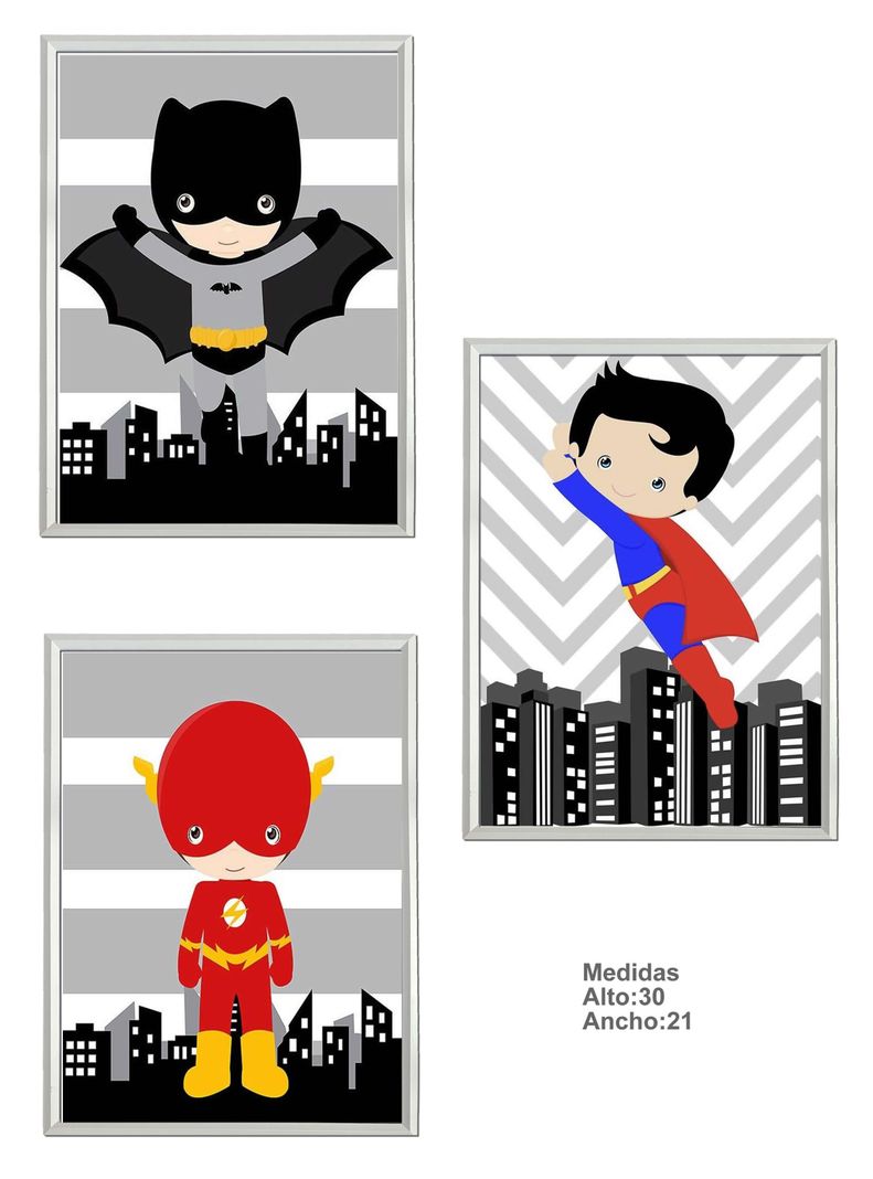 Set Cuadro Infantil modelo Superheroes Dc-0