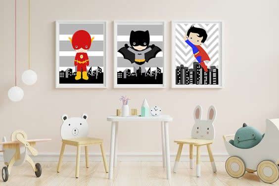 Set Cuadro Infantil modelo Superheroes Dc-4