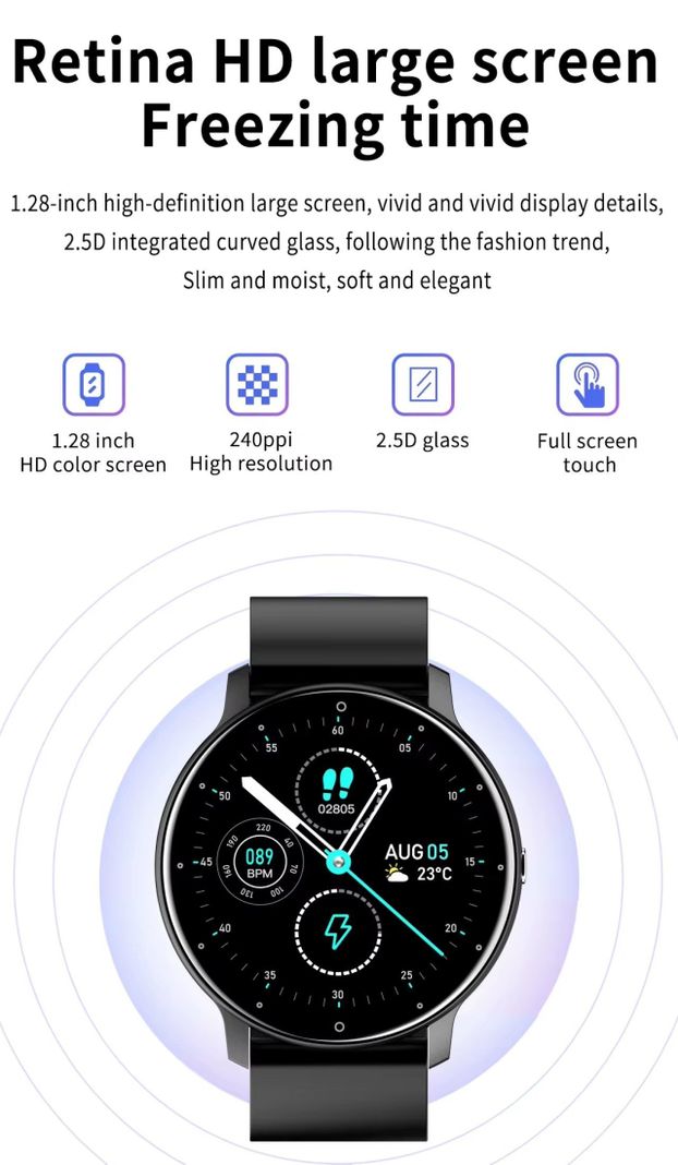 Reloj Inteligente Smartwatch, NEGRO -3