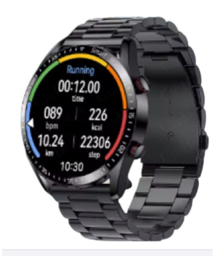 Reloj Inteligente Para Hombre Correa Metálica Monitor de Salud ,-1