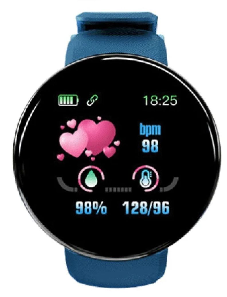Reloj D18 Smartwatch Inteligente Azul-0