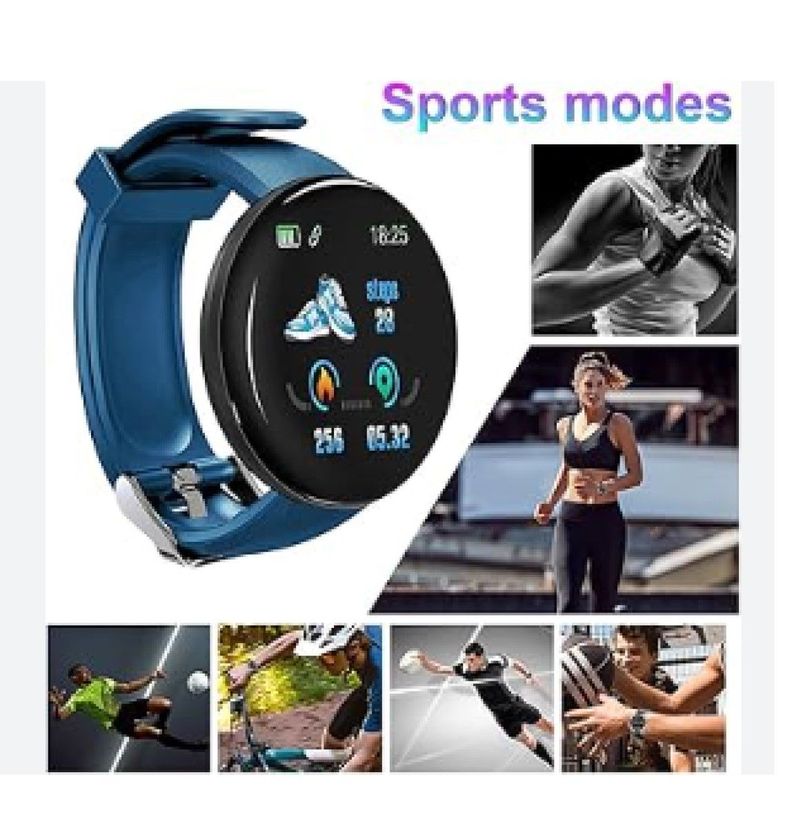 Reloj D18 Smartwatch Inteligente Azul-4