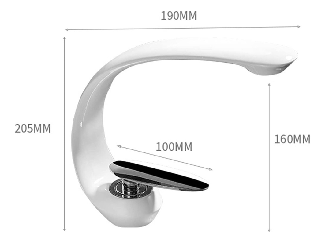 Llave Lavamanos Curva Premium Acero Inoxidable Negro Baño-2