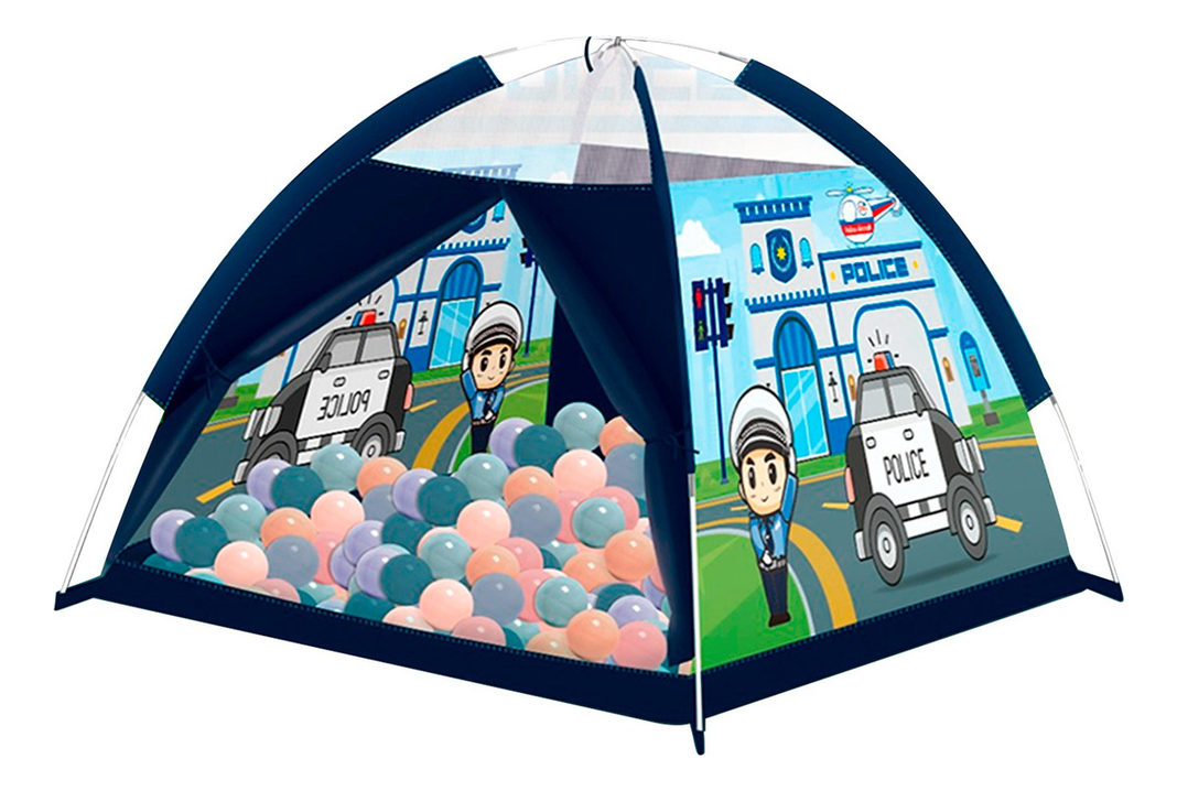 Carpa Tienda Estacion Policia Infantil Con 100 Pelotas-0