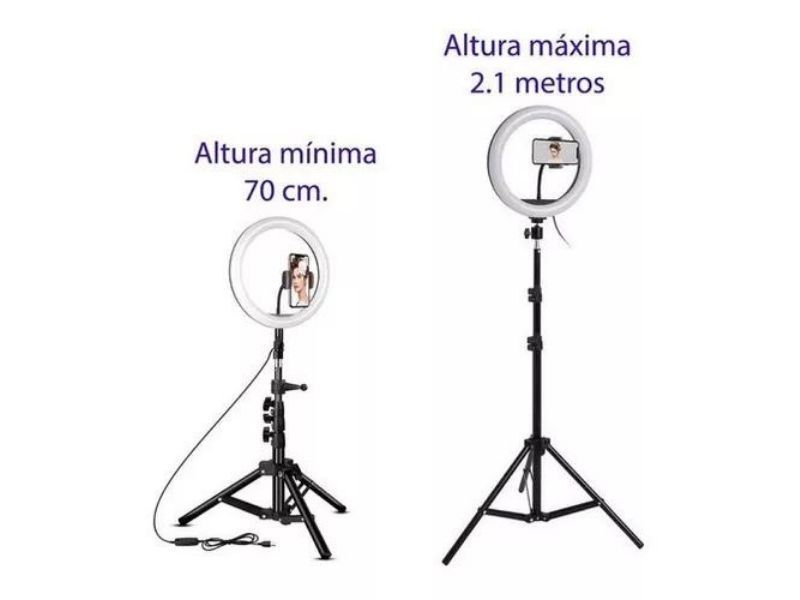 Aro De Luz Led Con Tripode Aro 26cm 2.1 Metros-2