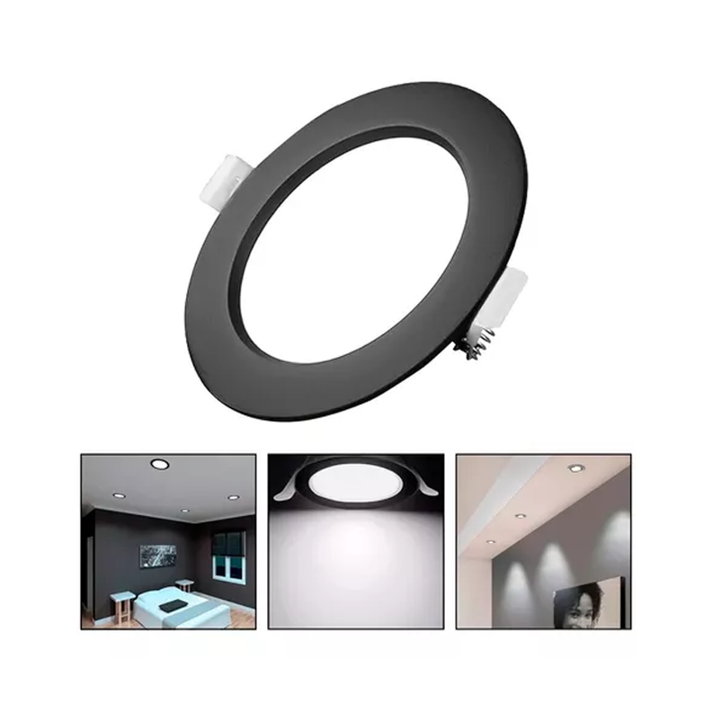 Foco Plafon Led Embutido Redondo 24w Luz Fria Borde Negro