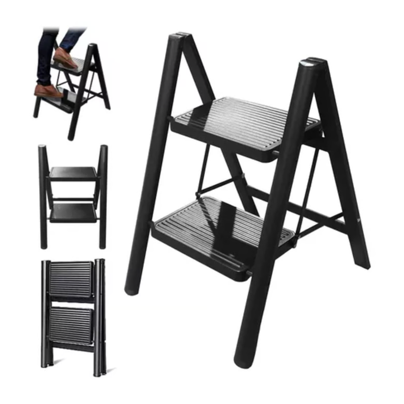 Escalera Plegable Ligera Acero 2 Escalones Capacidad 150kg-0