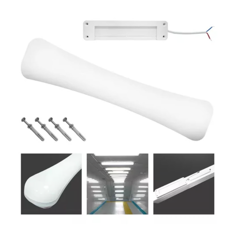 Tubo Led Foco 15w Base Techo Pared Luz Fria Curvo 30cm