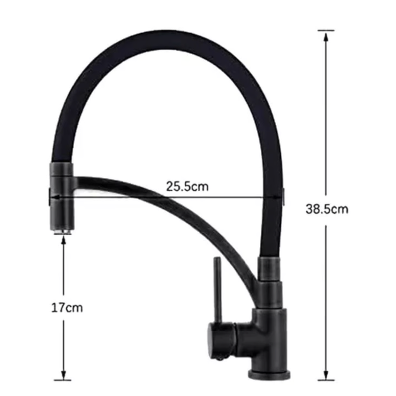 Grifo Llave Lavaplatos De Lujo Monomando Cocina Acero Negro-1