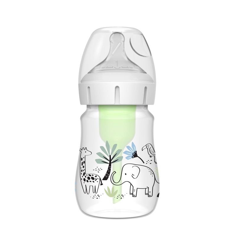 Mamadera Anticólico Boca Ancha 150ml, Elefante & Jirafa en la Jungla-0