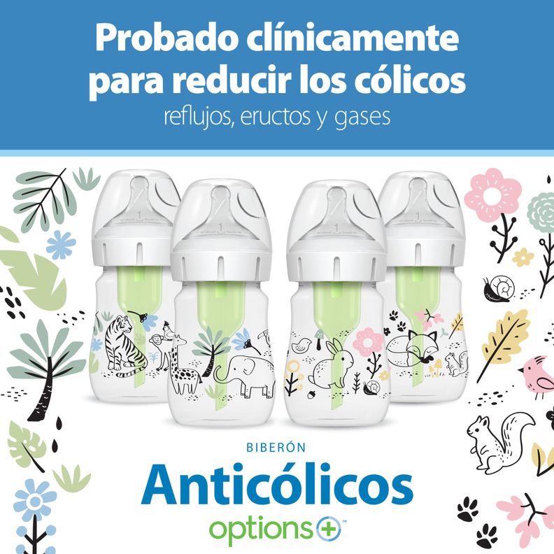 Mamadera Anticólico Boca Ancha 150ml, Elefante & Jirafa en la Jungla-4