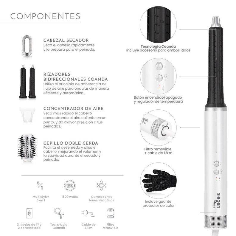 Cepillo Coanda Styler 5 en 1  SG-B2810-5