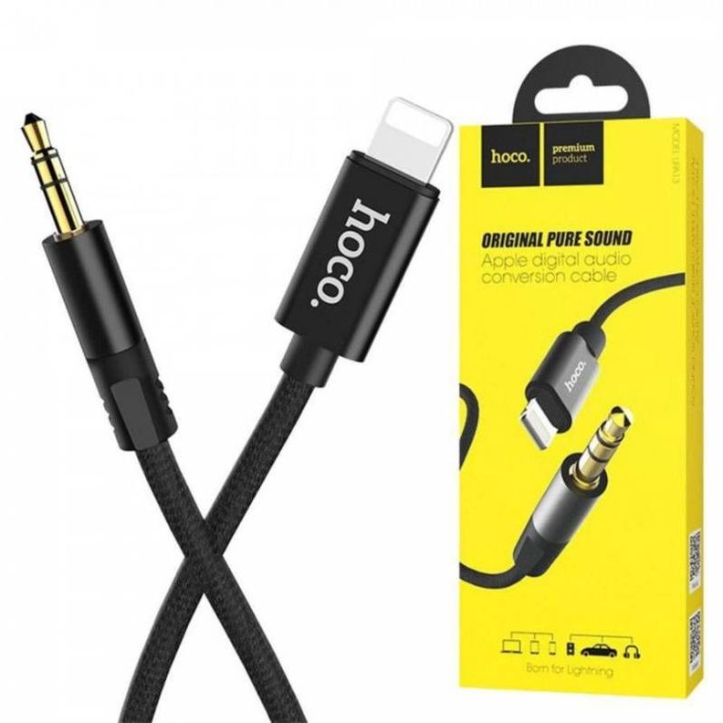 Cable Audio Lightning a jack 3,5 mm Auxiliar Negro