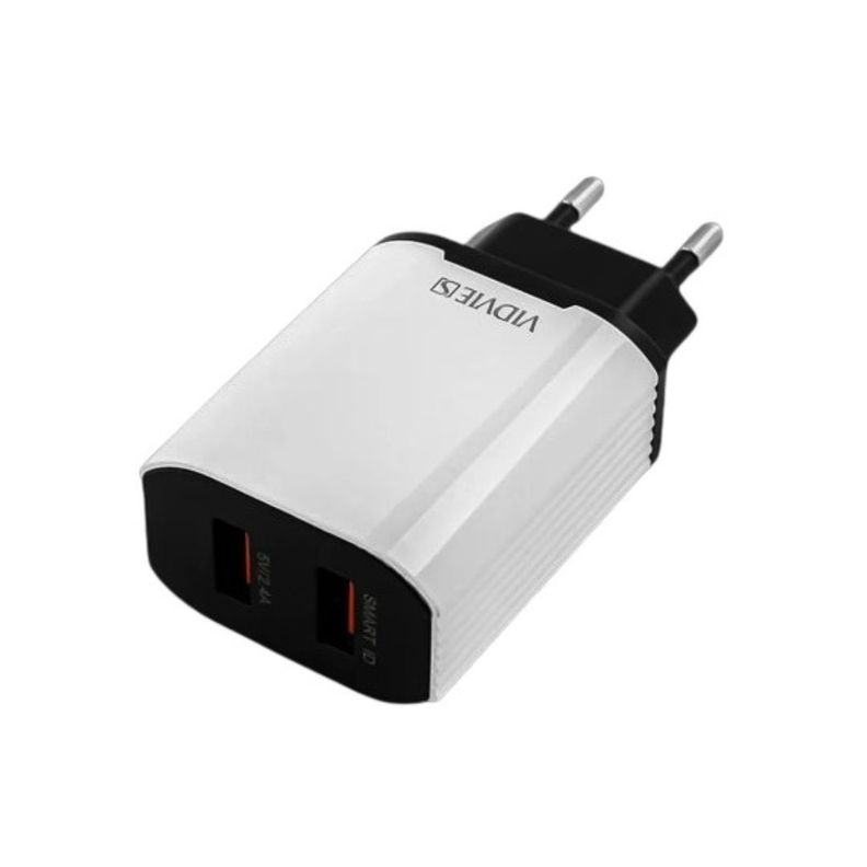 Cargador pared 2 puertos USB  carga rápida Vidvie-2