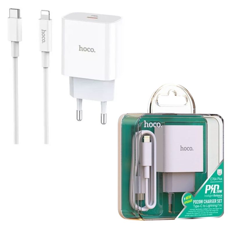 Cargador Hoco C76A 3.0 Tipo C a Lightning con cable para iPhone-0