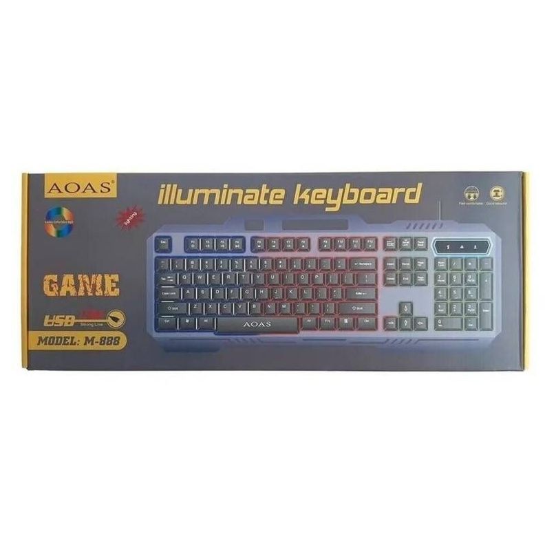 Teclado Mecánico Aoas M888 Cable Usb Gamer Luces Rgb-1