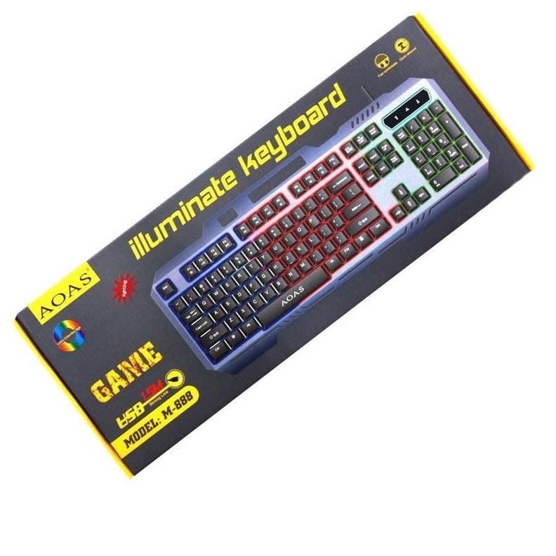 Teclado Mecánico Aoas M888 Cable Usb Gamer Luces Rgb-0