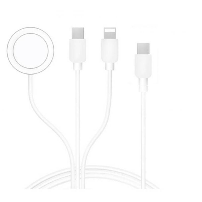Cable 3 en 1 Cable cargador inalámbrico para Reloj Iphone Android-0
