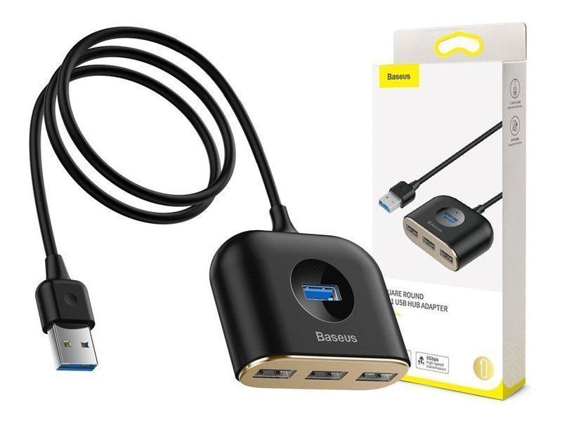 Adaptador Hub 4 En 1 Usb 3.0 2.0 5gbs Baseus Negro-0