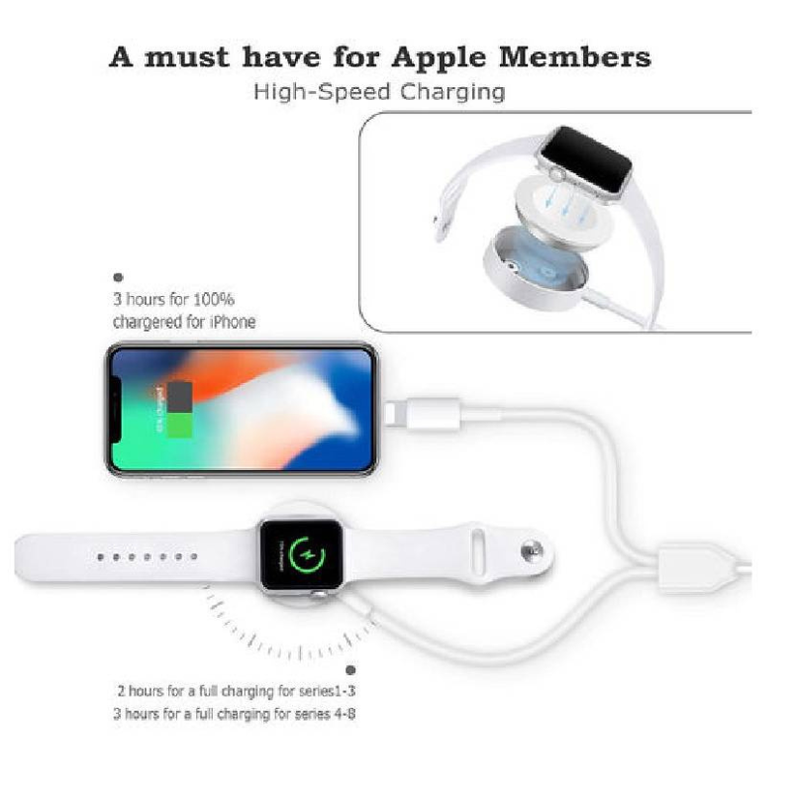 Cable 2 en 1 Cable cargador inalámbrico para Reloj IWatch Iphone-2