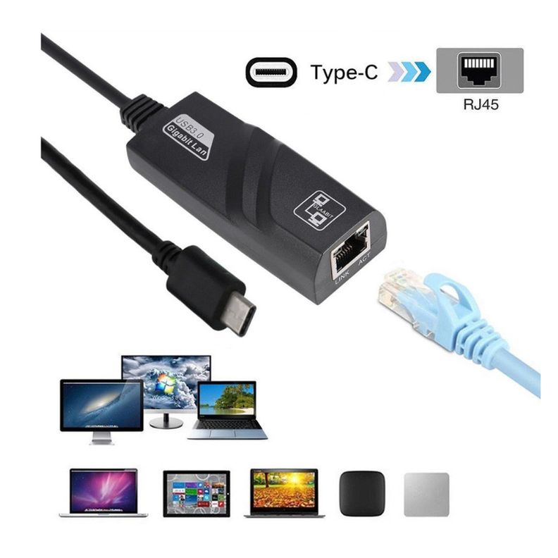   Adaptador tarjeta red USB tipo C 3.1 a Lan RJ45 Ethernet 1GB-2