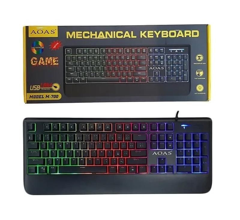 Teclado Mecánico Retroiluminado Rgb Gamer Usb Aoas M 700 -0