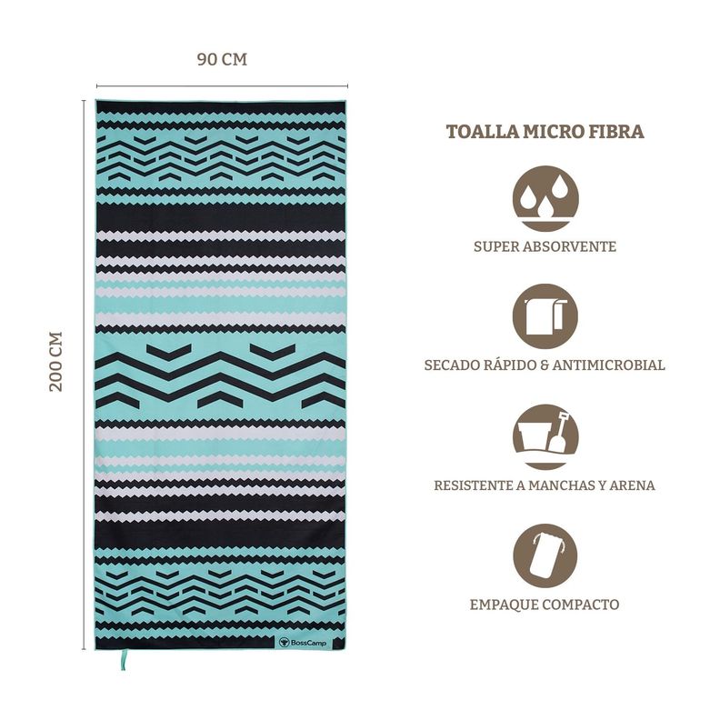 Toalla Playa Microfibra Grande XL Origen Bosscamp (90 x 200)-2