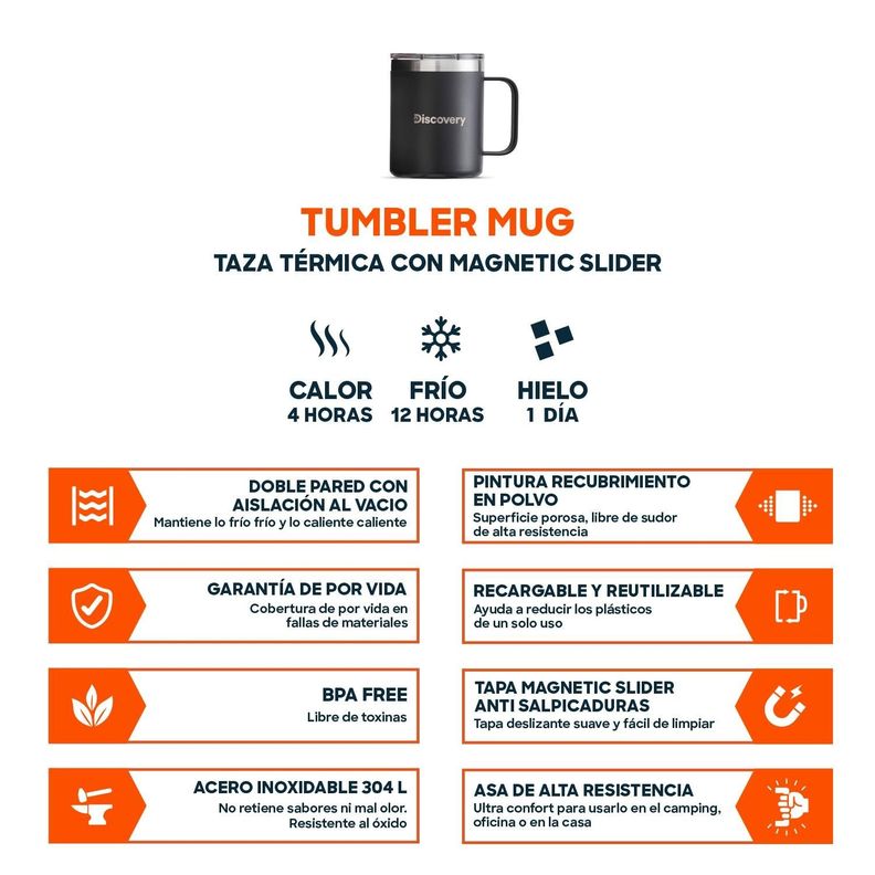 TAZA TERMICA TAPA MAGNETIC SLIDER 350 ML TERMO MUG DISCOVERY-3