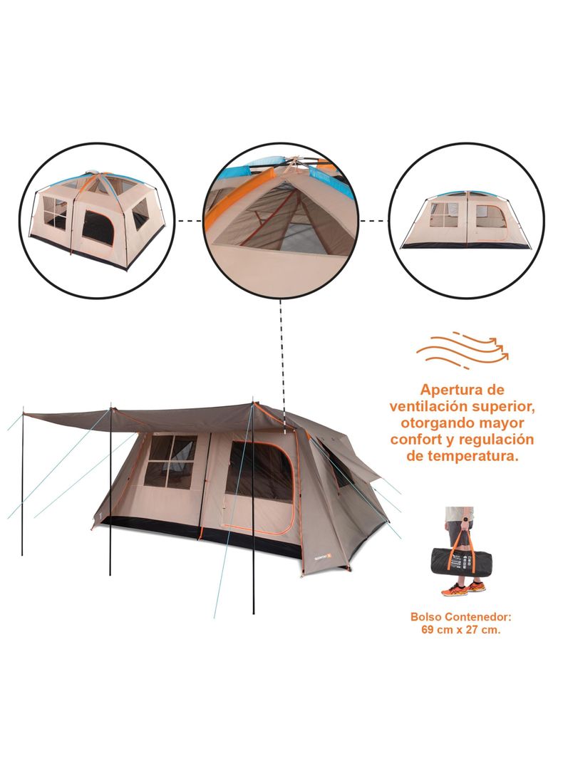 Carpa Quintay X 10 Personas Bosscamp 3000 Mm Techo Largo-5