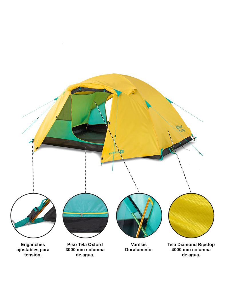 Carpa Técnica Puelche II, 2 Personas 4.000 mm-3
