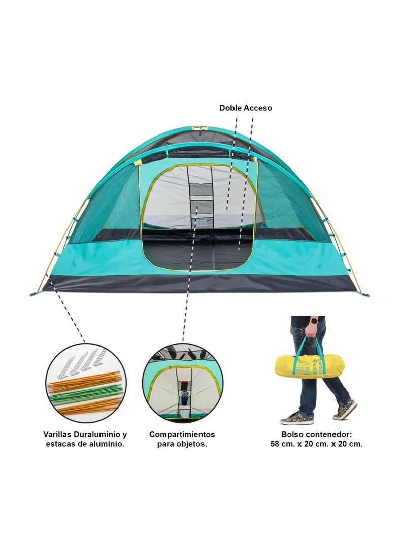 Carpa Técnica Puelche II, 2 Personas 4.000 mm-4