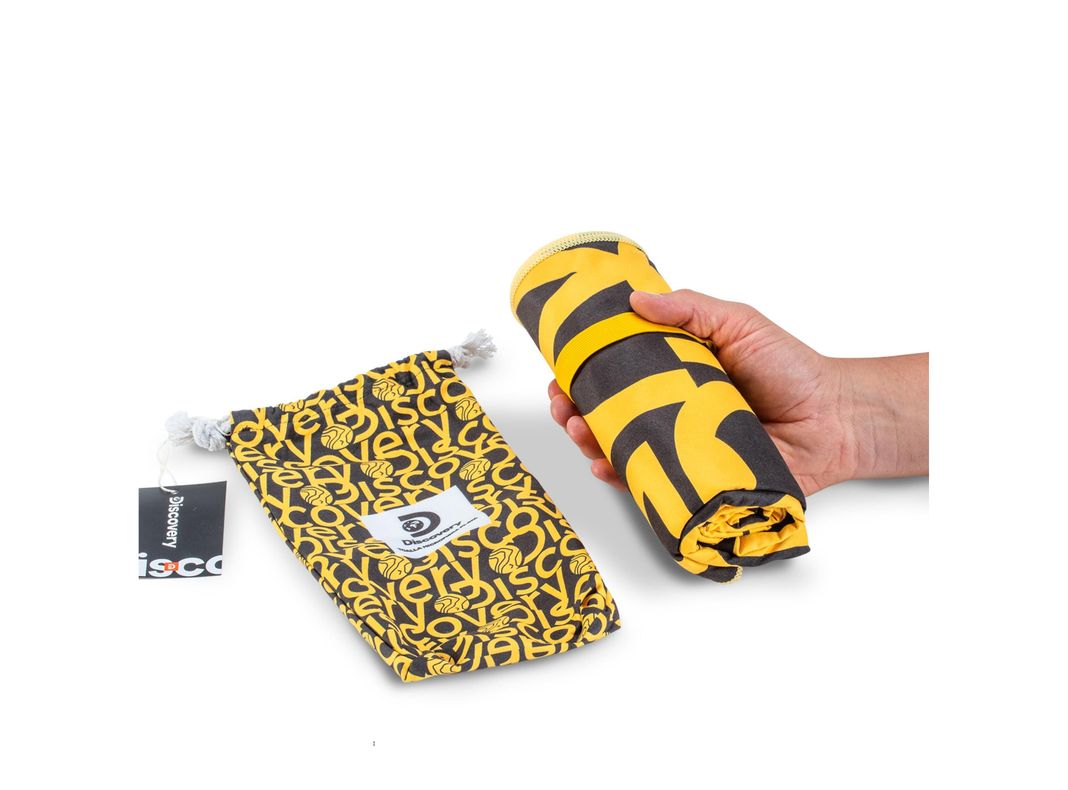 Toalla Microfibra grande Amarillo - Negro Discovery (90 x 200)-4