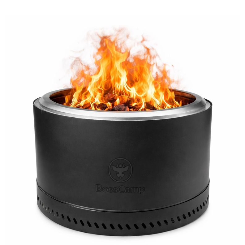 Brasero Fogon FireBoss Inferno XL Terraza Exterior Sin Humo 68 Cm BossCamp Black Negro