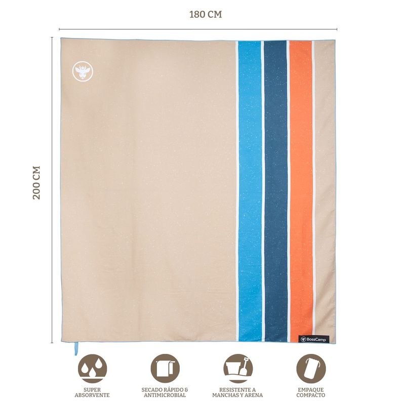 Toalla Playa Microfibre Extra Grande XXL Quintay Bosscamp (180 x 200)-2