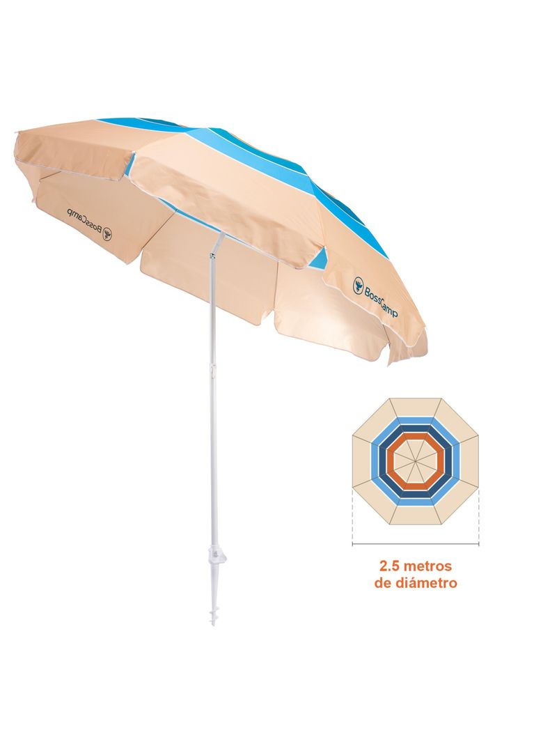 Quitasol Sombrilla Playa Grande 2,5 m UV+50 Quintay Aqua-1
