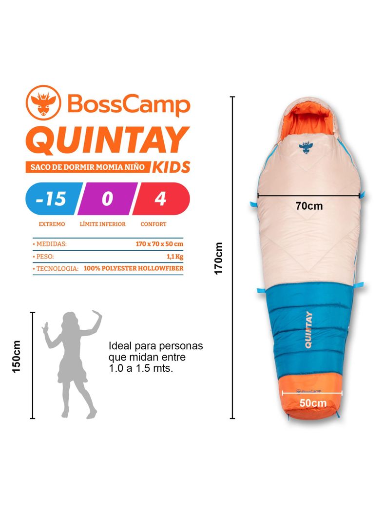 Saco de Dormir Momia Niño Quintay Bosscamp-2