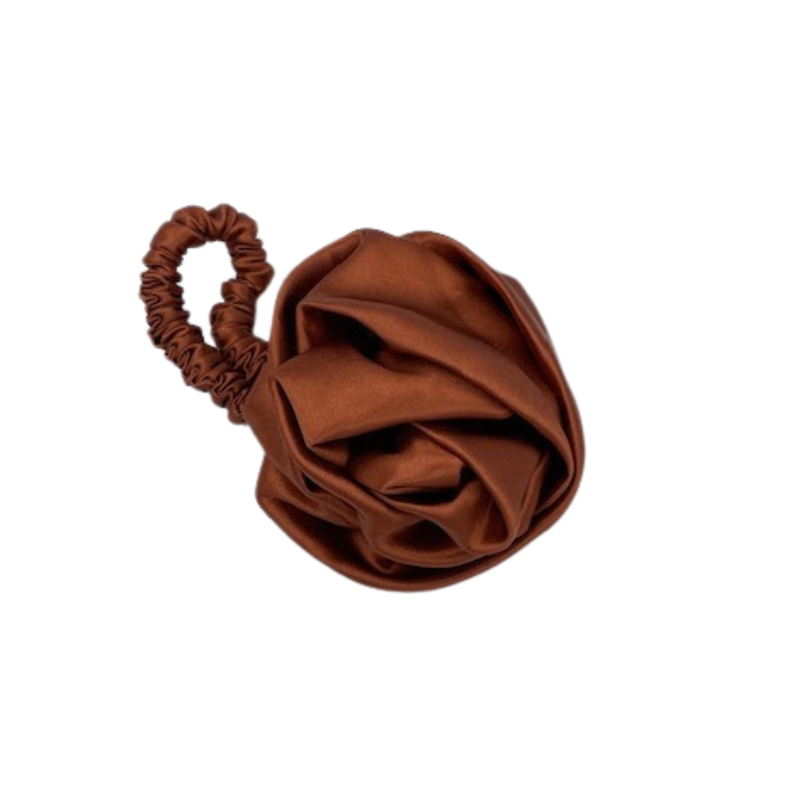 Rosa Scrunchie Collet de Seda Cobre-0
