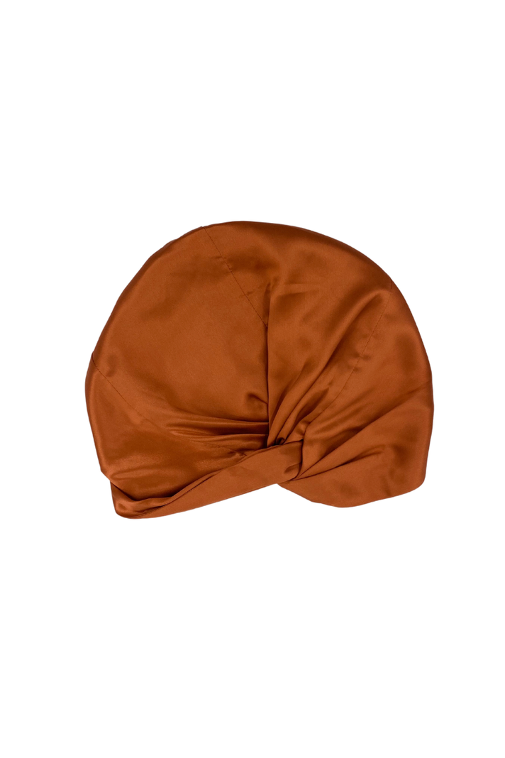 Turbante de Seda Marina Colorina Color Cobre-0
