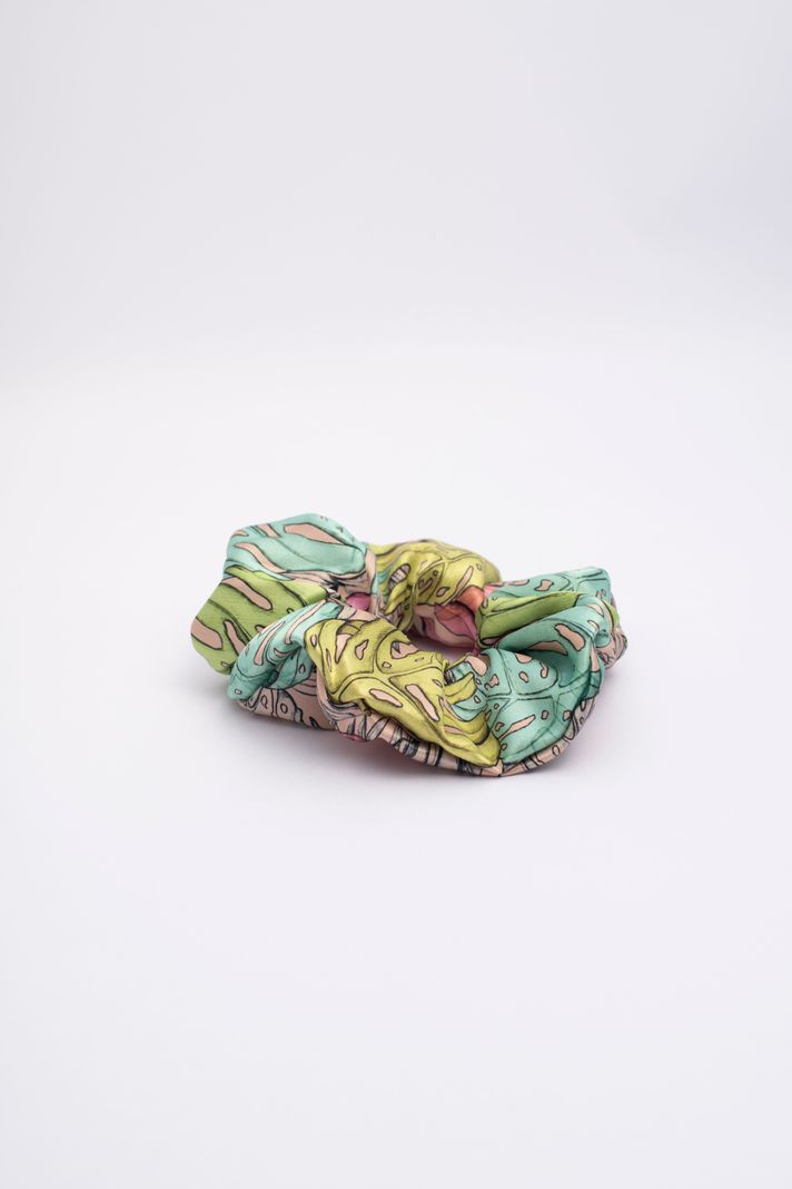 Scrunchie Collet de Seda XL 22 momme Monstera-0