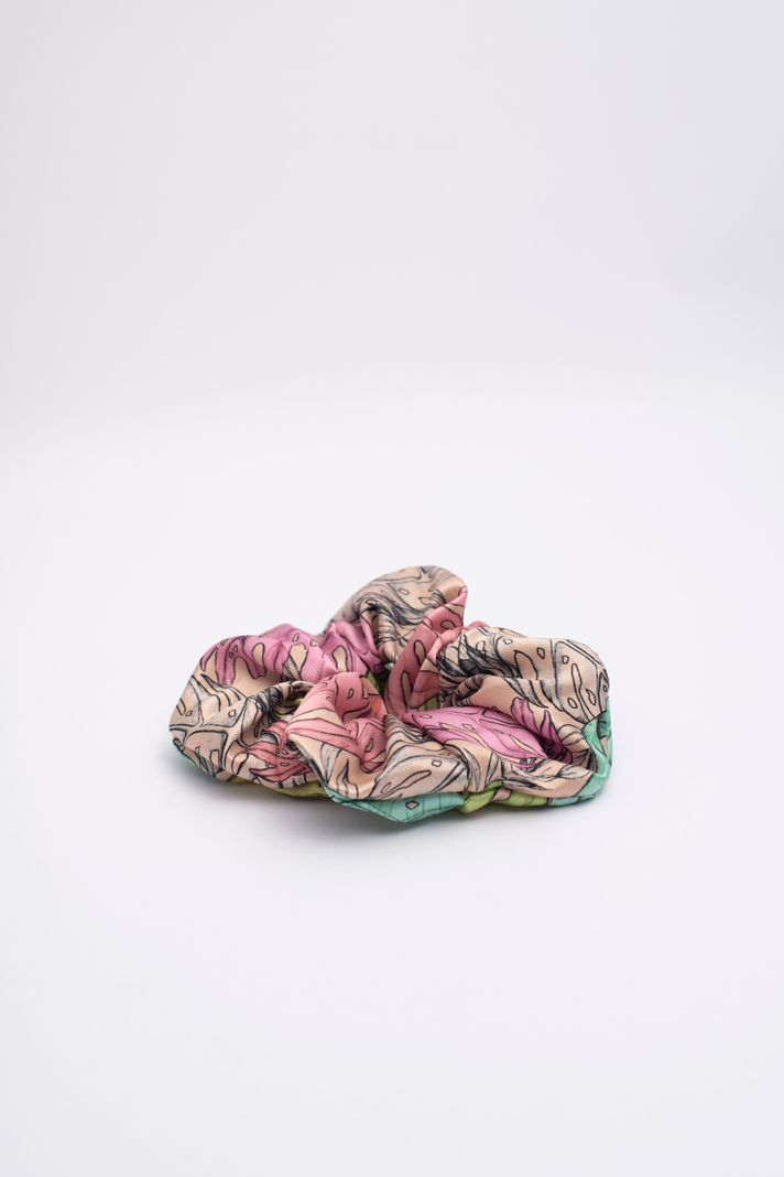 Scrunchie Collet de Seda XL 22 momme Monstera-1